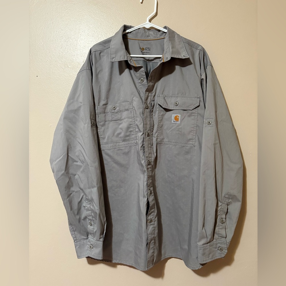 Carhartt Gray Vented Work Shirt mens size 2XL
